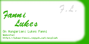 fanni lukes business card